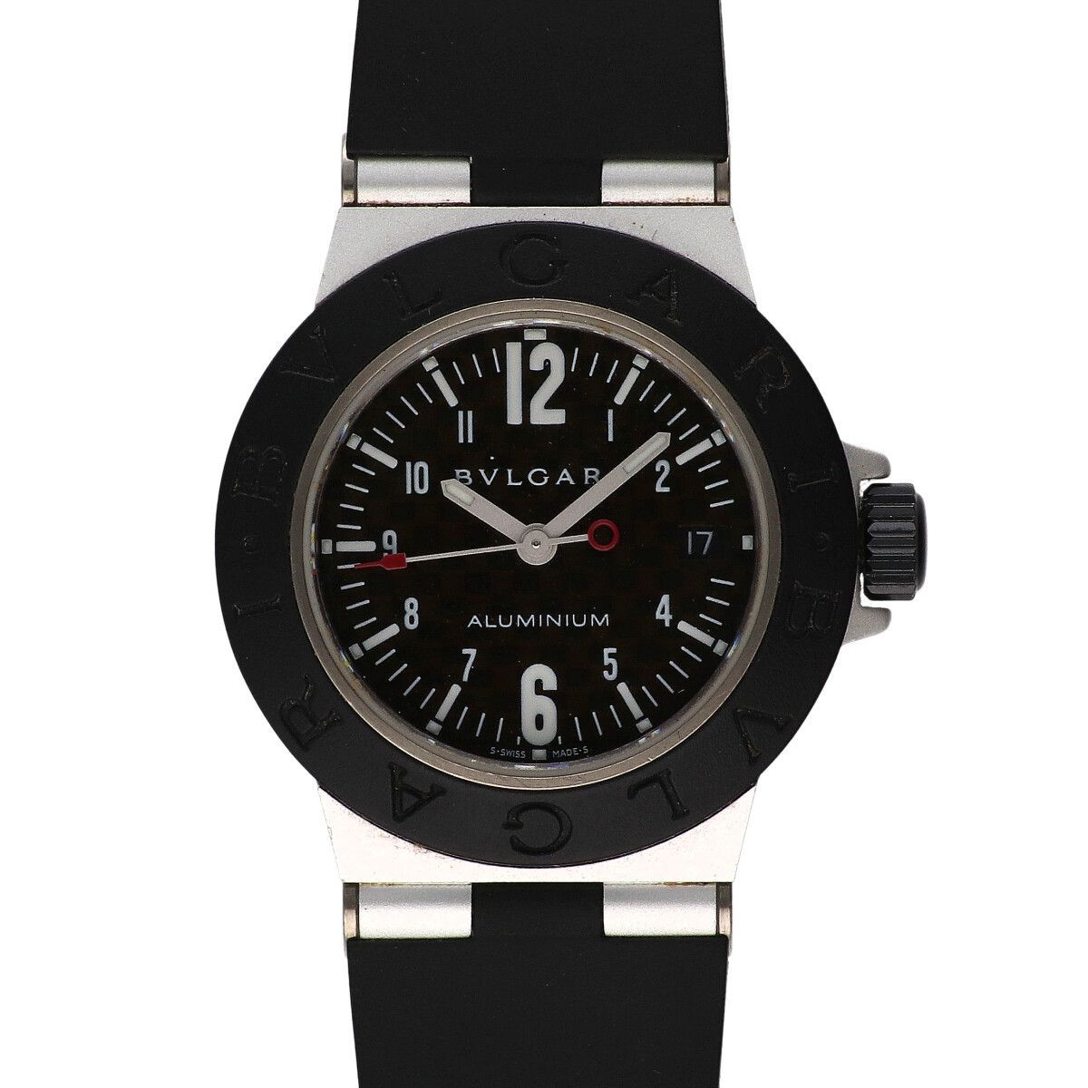 BVLGARI ブルガリ アルミニウム デイト AL 29 TA レディース腕時計 ブラック クォーツ RK