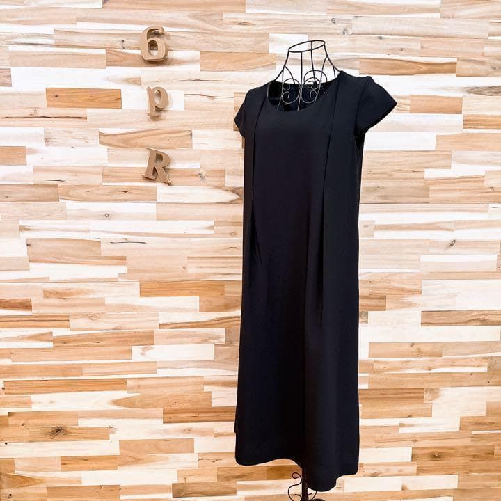 イアパピヨネ ear め シンプル ロング ワンピース 冠婚葬祭ビジネス黒