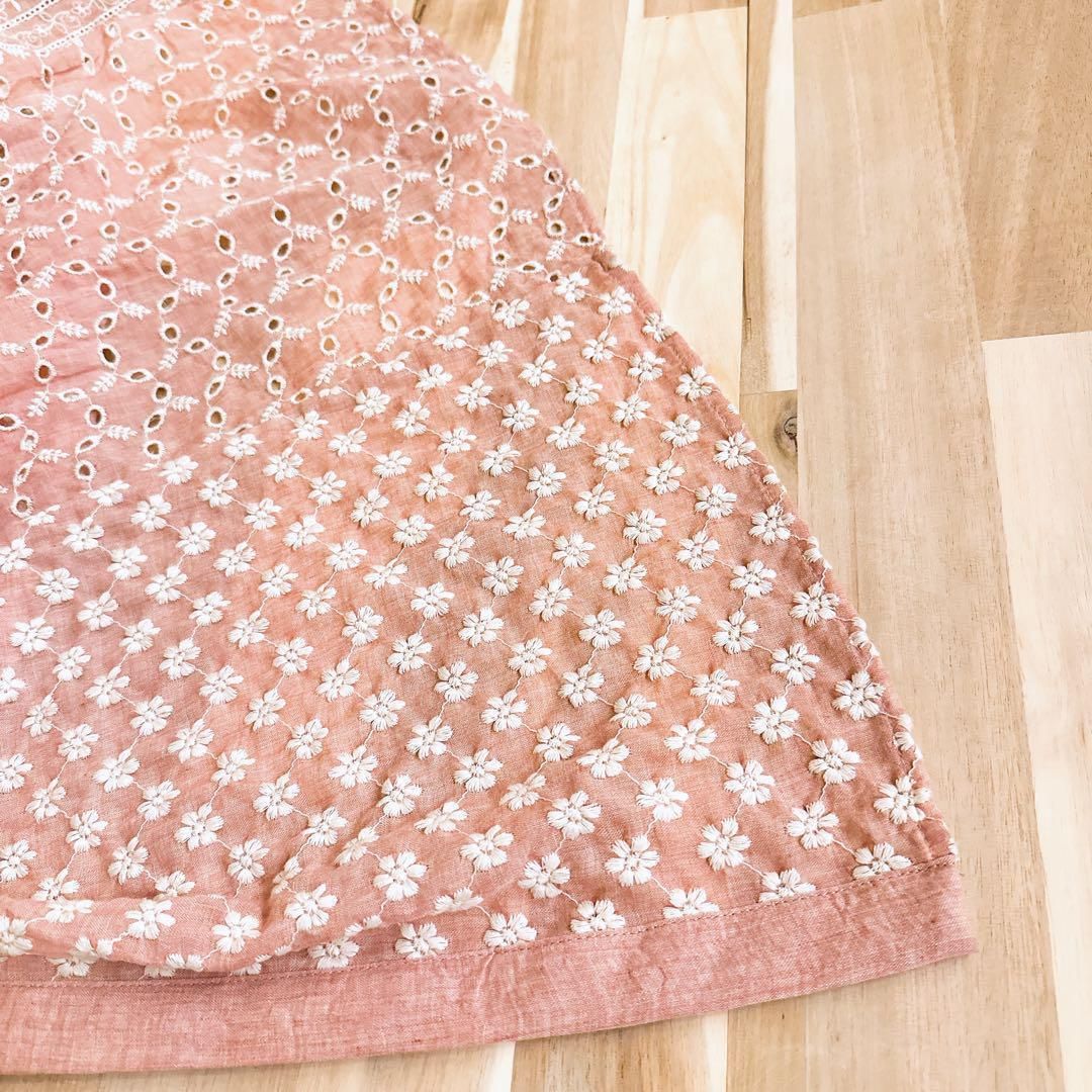 ザラ】エンブロイダリー カットワーク フラワー ロング ワンピース XS  