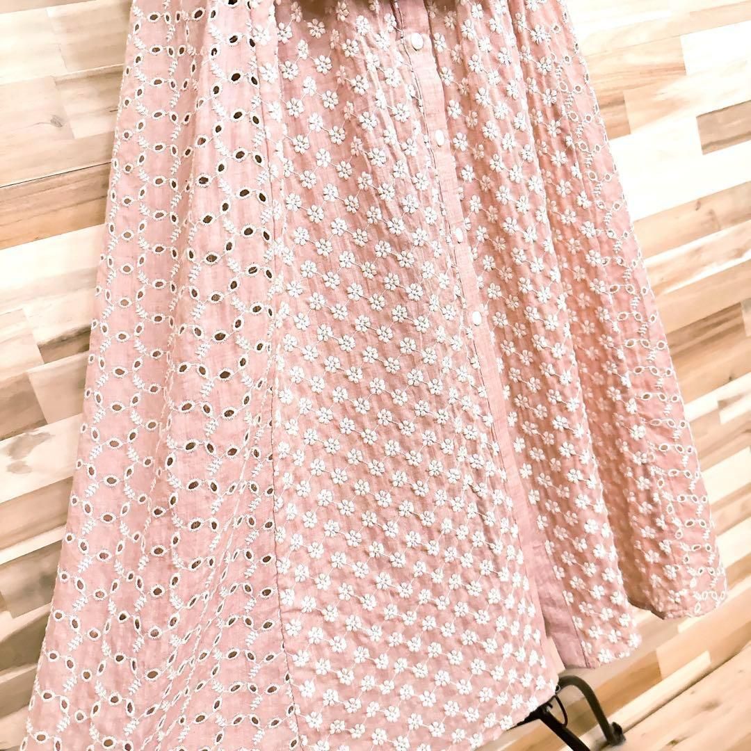 ザラ】エンブロイダリー カットワーク フラワー ロング ワンピース XS  