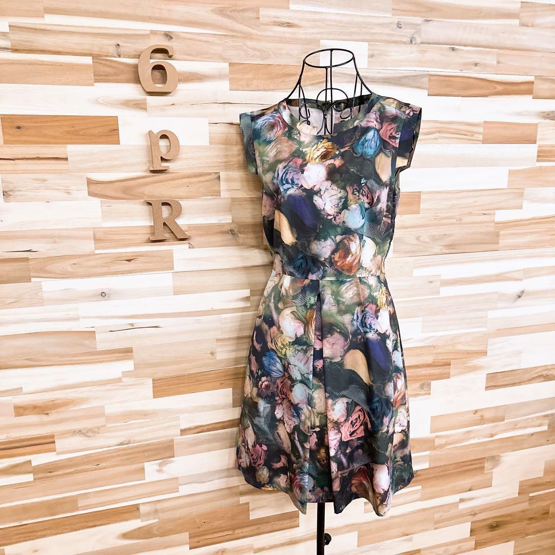 ポールスミス ぼかしフラワー 花柄 ノースリーブ ドレス ワンピース ピンク