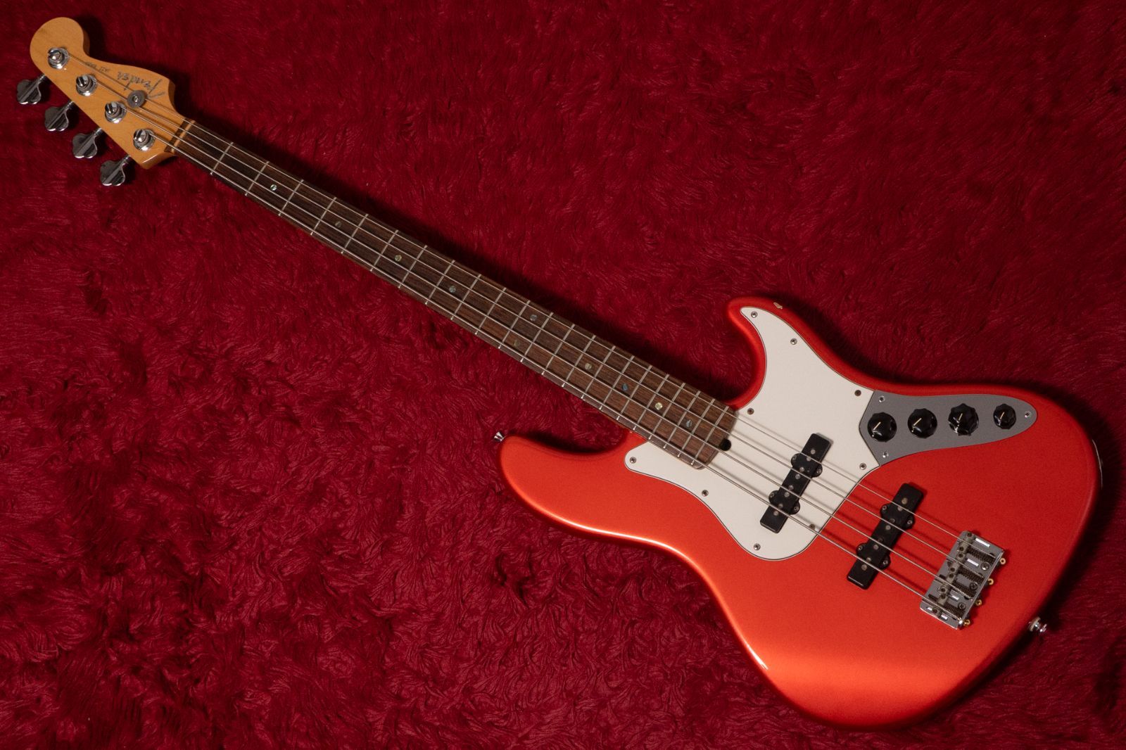 Fender American Deluxe Jazz Bass 4 st Chrome Red 2002 045 kg GIB横浜