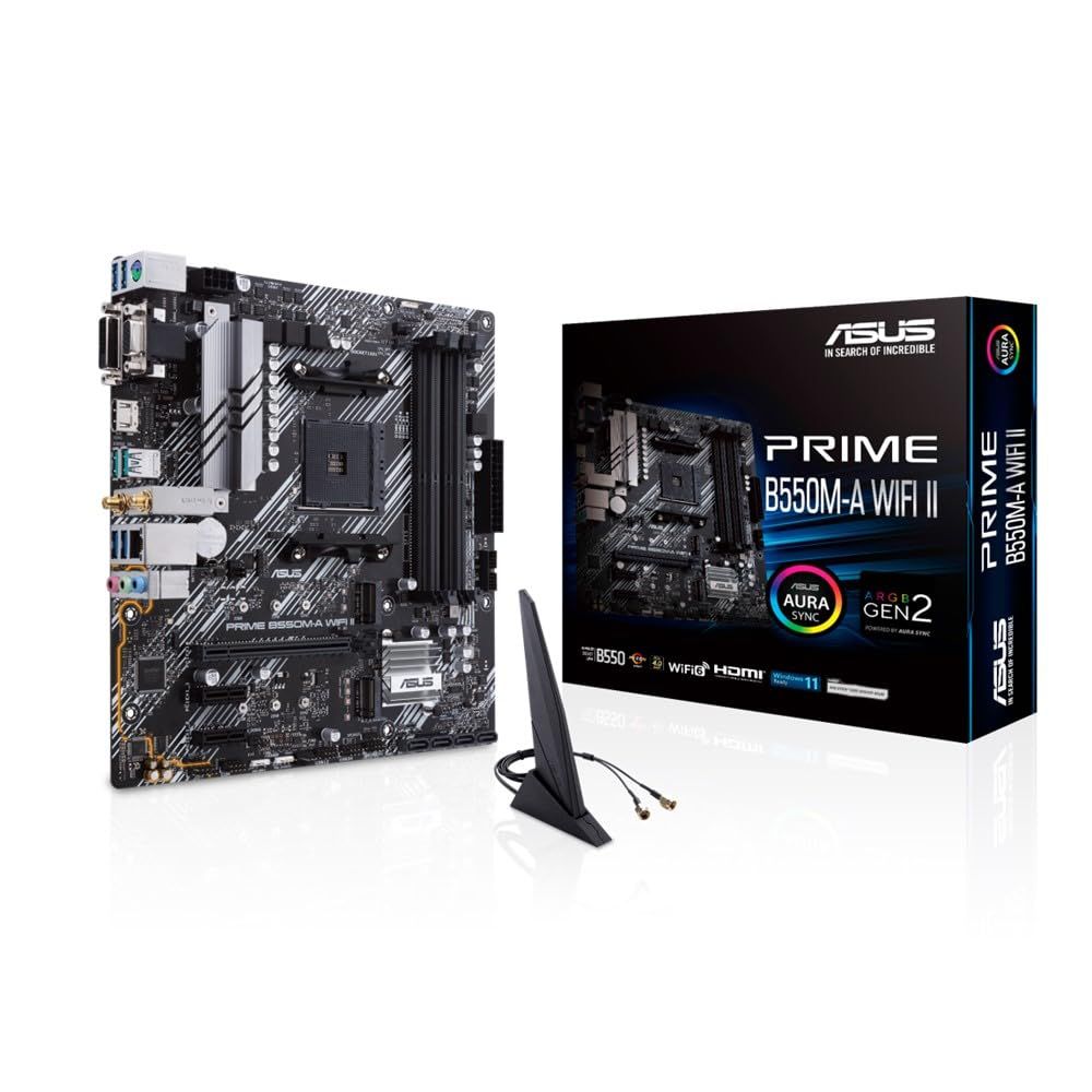 ASUS PRIME B550M-A WIFI II AMD Ryzen 5000シリーズ AM4 対応 B550 搭載 mATX マザーボード 正規代理店品 MB単品