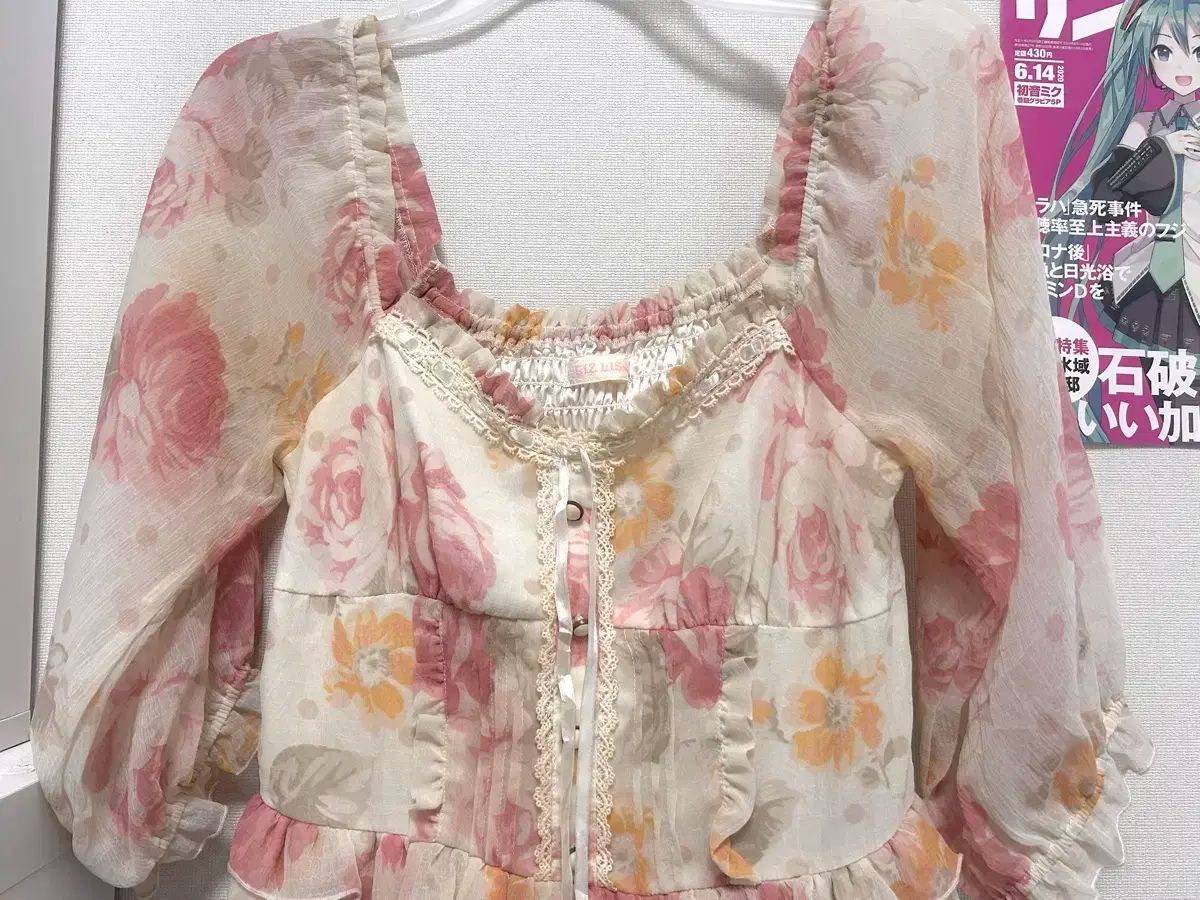 リズリサ フラワー オフショルダー 姫ギャル ピンターst シフォン