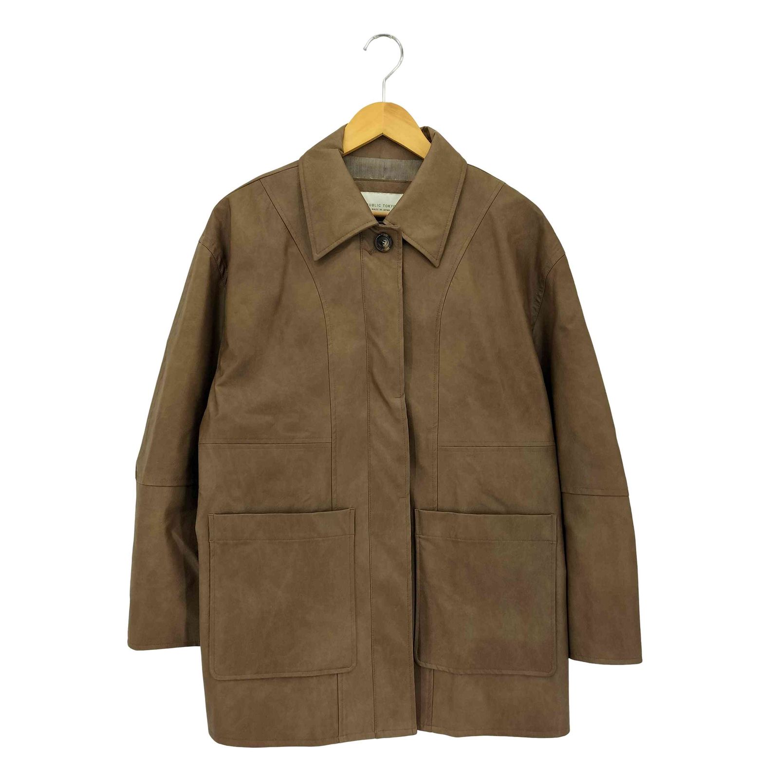 パブリックトウキョウ PUBLIC TOKYO ヴィンテージエコレザーカバーオール ジャケット レディース
