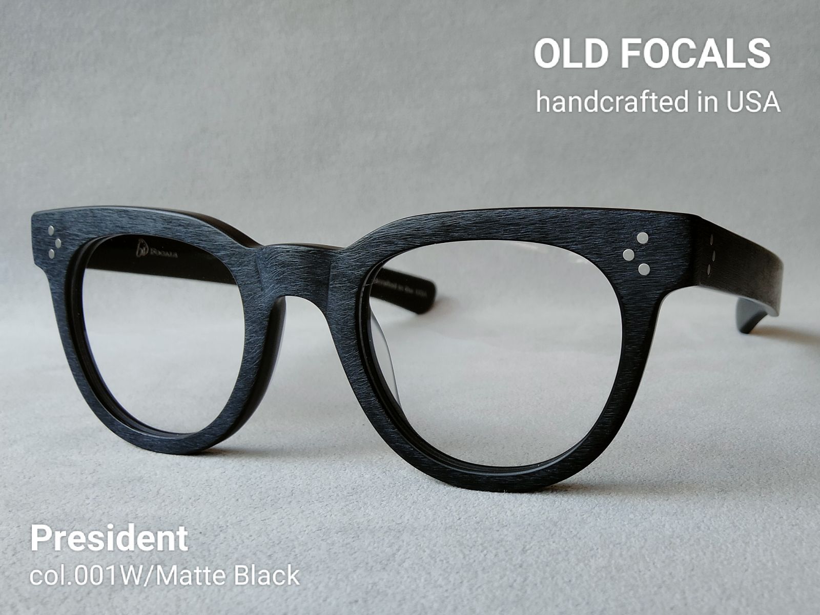 アメリカンヴィンテージ ブランド OLD FOCALS フォーカルス President COL 001 W MATTE BLACK ゲイリー マン プライベート愛用モデル