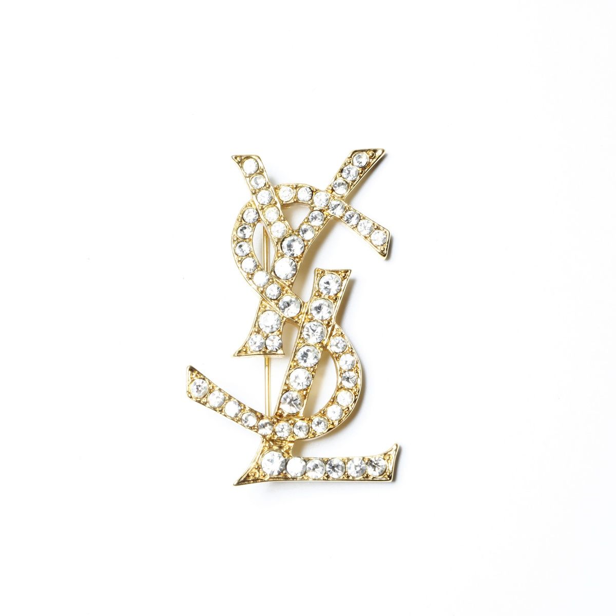 YVES SAINT LAURENT イヴ サンローラン ブローチ ラインストーン