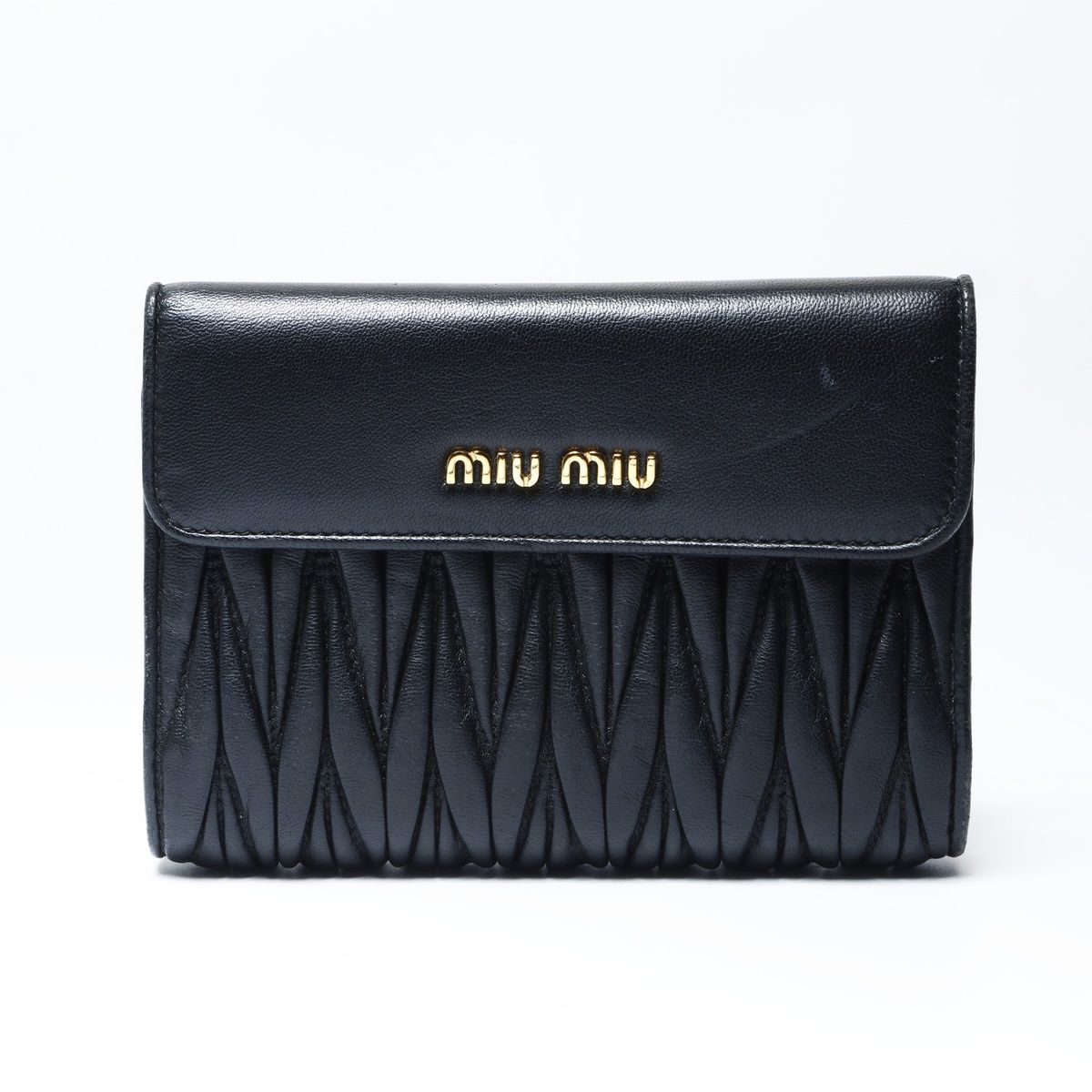 Miu Miu ミュウ ミュウ 三つ折り財布 レザー マテラッセ