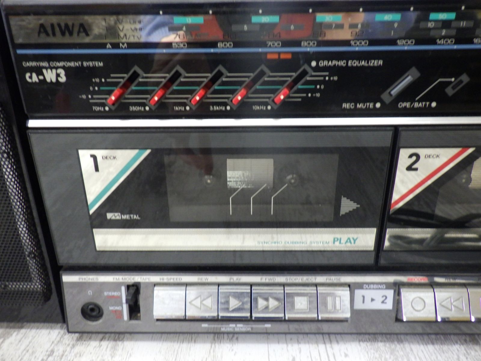 レトロ 昭和 AIWA アイワ ラジカセ CA-W3 ダブルカセット ジャンク品