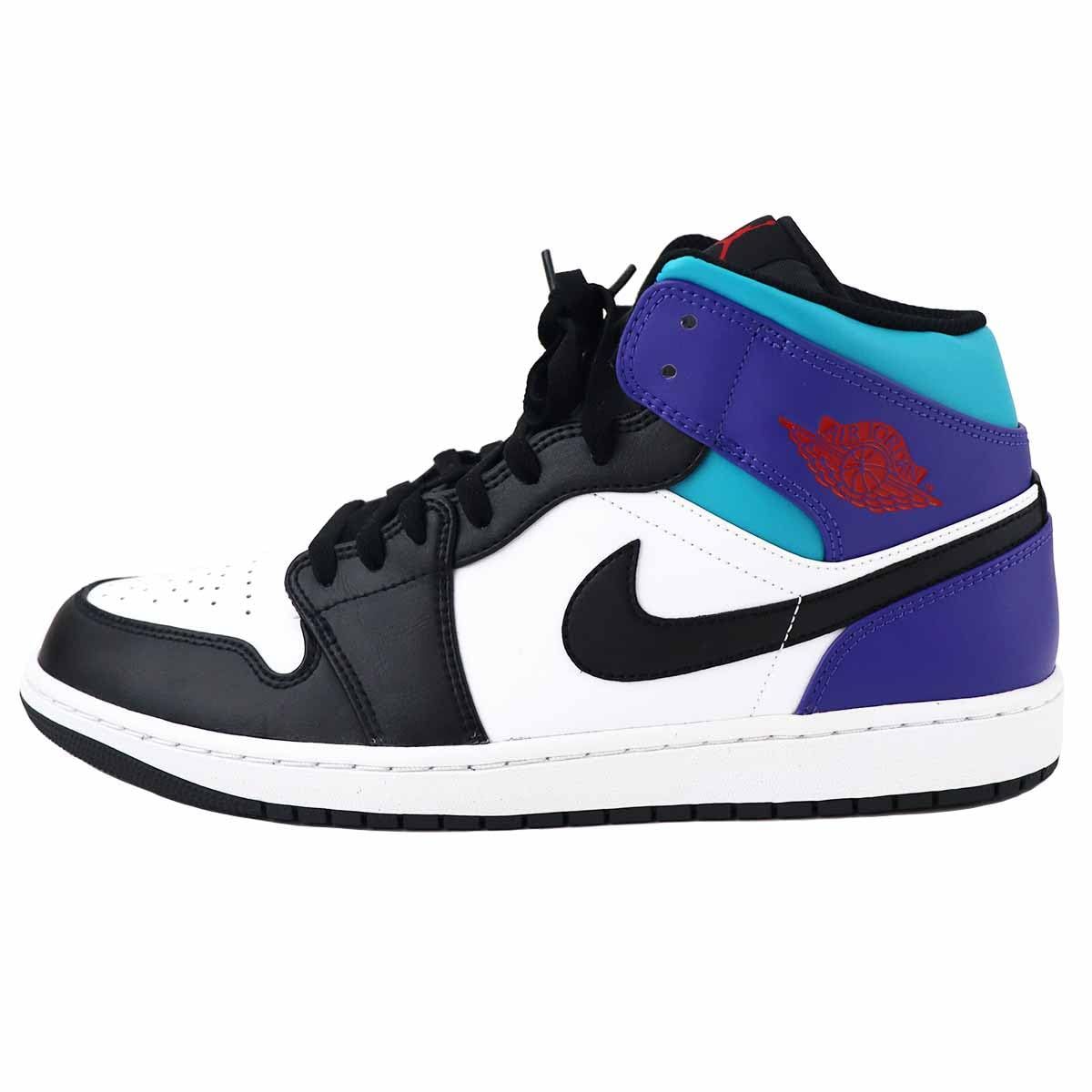 NIKE ナイキ エアジョーダン1ミッド ホワイト ブラック パープルDQ 8426-154日本 29.0 cm パープル