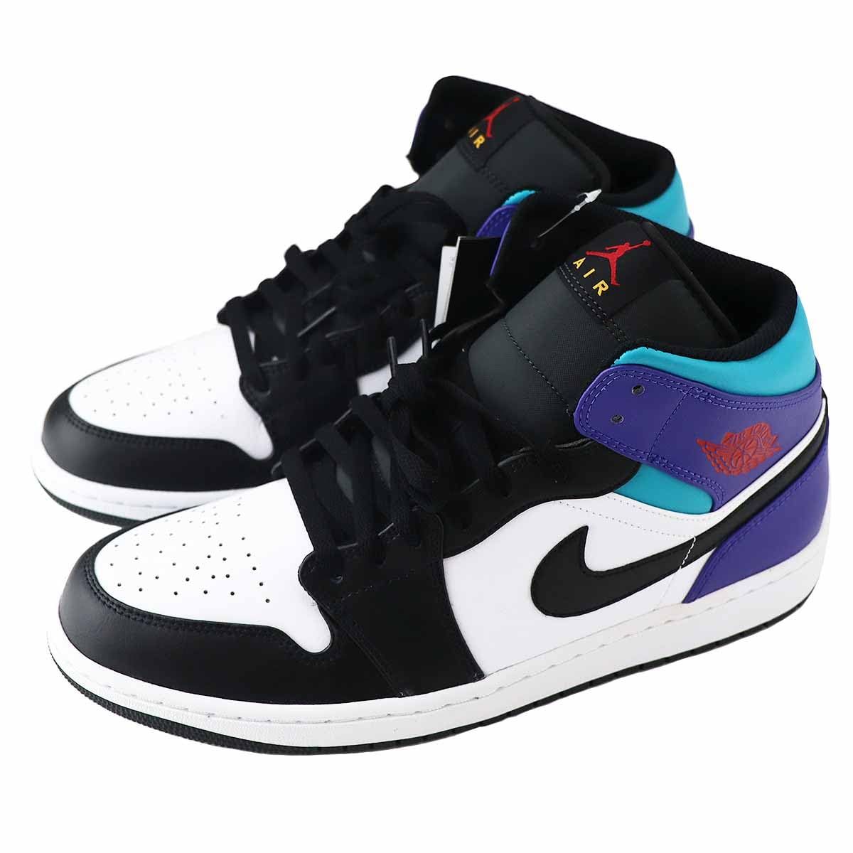 NIKE ナイキ エアジョーダン1ミッドAIRJORDAN1MIDホワイト ブラック パープルDQ8426-154日本 29.0cm ホワイト ブラック パープル 29.0 cm