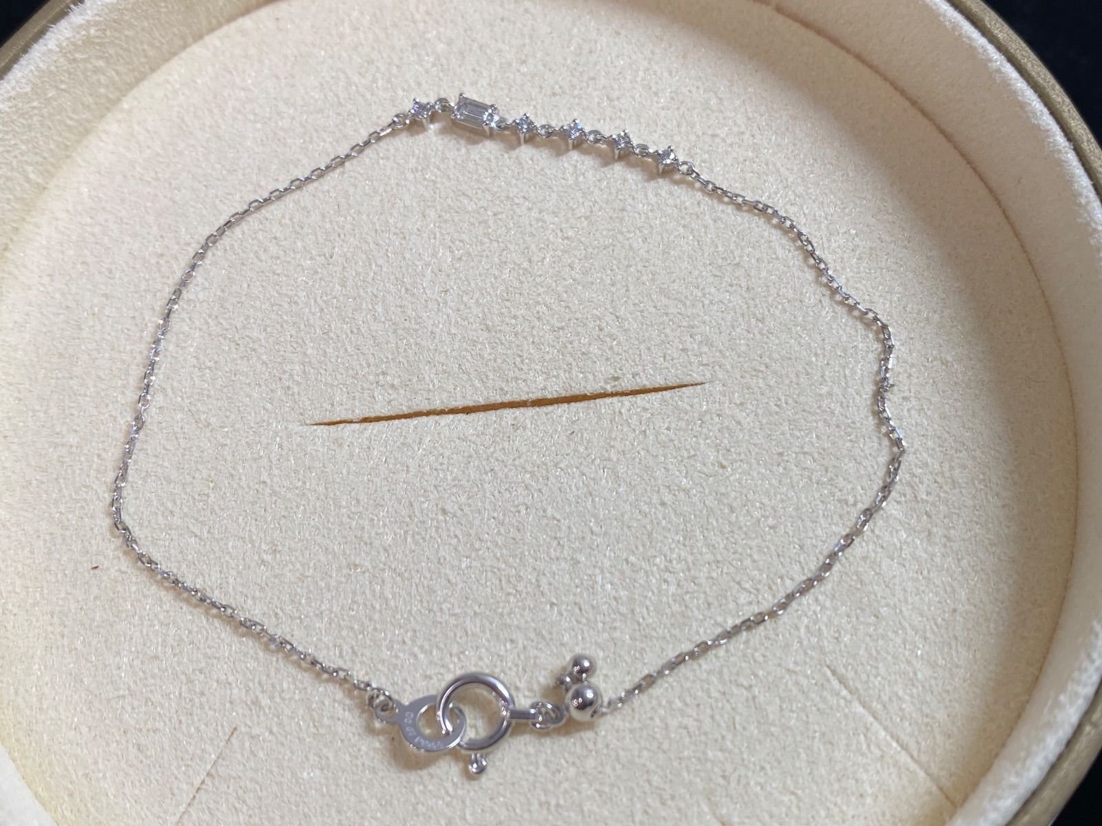 AHKAH アーカー ブレスレット Pt 950 850 D 0.07 ct プラチナ ブレス ダイヤモンド 16 cm