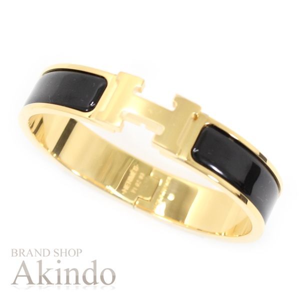 エルメス ブレスレット バングル Hブレス クリッククラック クリックH PM ゴールドプレーテッド 黒 ブラック エナメル レディース HERMES ブランド 定番 人気 プレゼント ギフト オシャレ