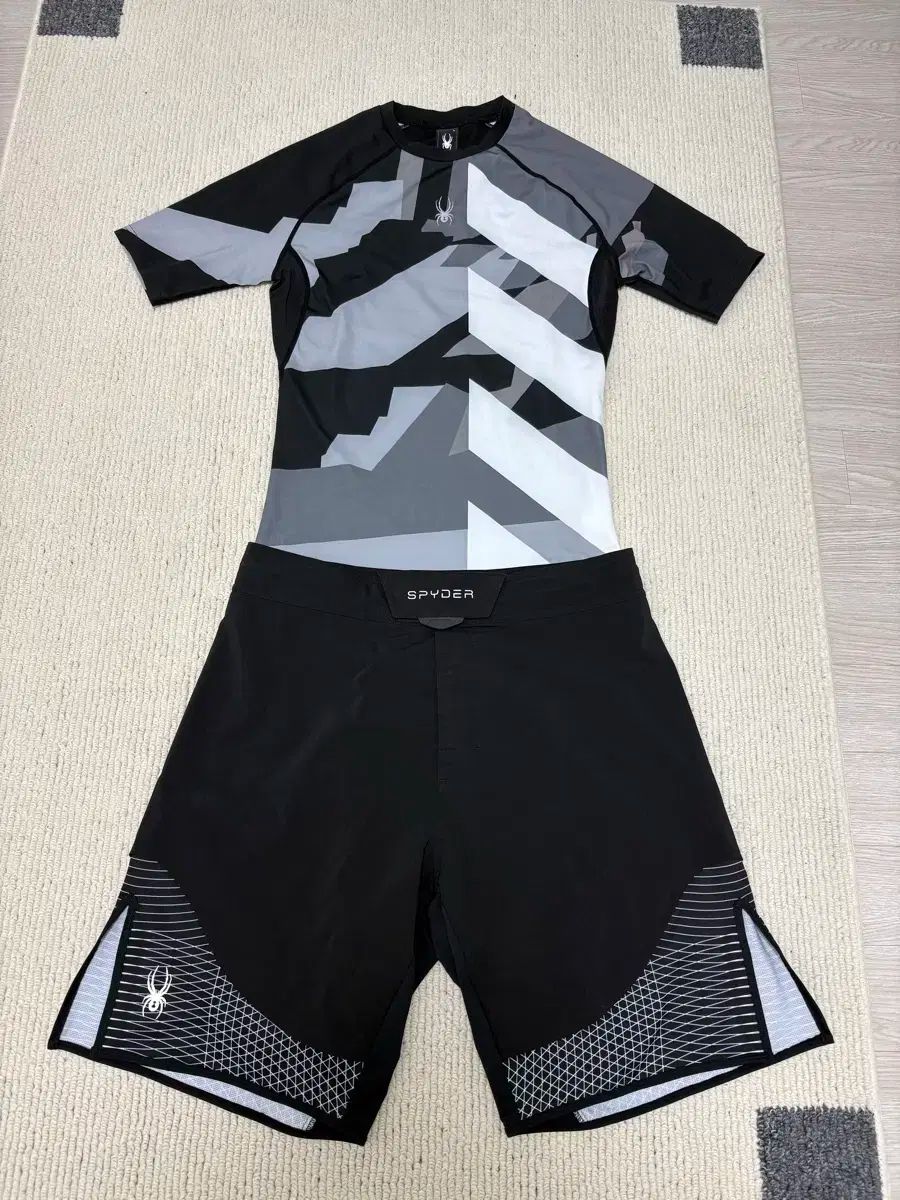 スパイダー ノーギ 柔術 Jiu-Jitsu MMA 格闘技 ラッシュガード ファイトショーツ セット XL