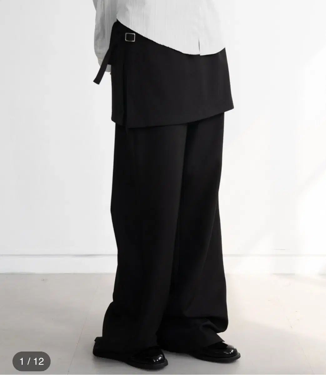 ダブルベルトラップスカートパンツ