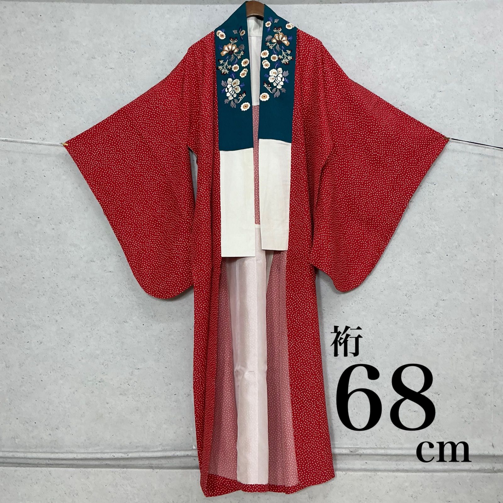 kimono+one◇長襦袢◇単衣◇袖無双◇裄68肩丈136.5◇居敷当て付き