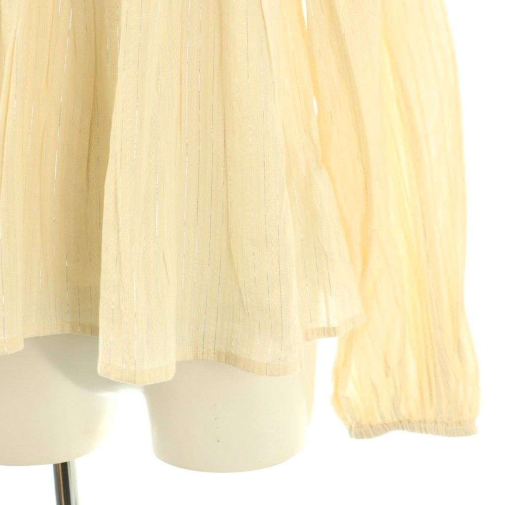  サラマリカ Sara Mallika Lurex Stripe Mirror Emb チュニックブラウス ラメ イエローベージュ ES OS 長袖 シャツ ブラウス