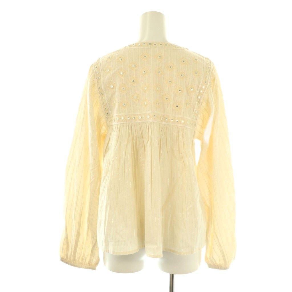 サラマリカ Sara Mallika Lurex Stripe Lurex Stripe Mirror Emb チュニックブラウス ラメ イエローベージュ ES OS