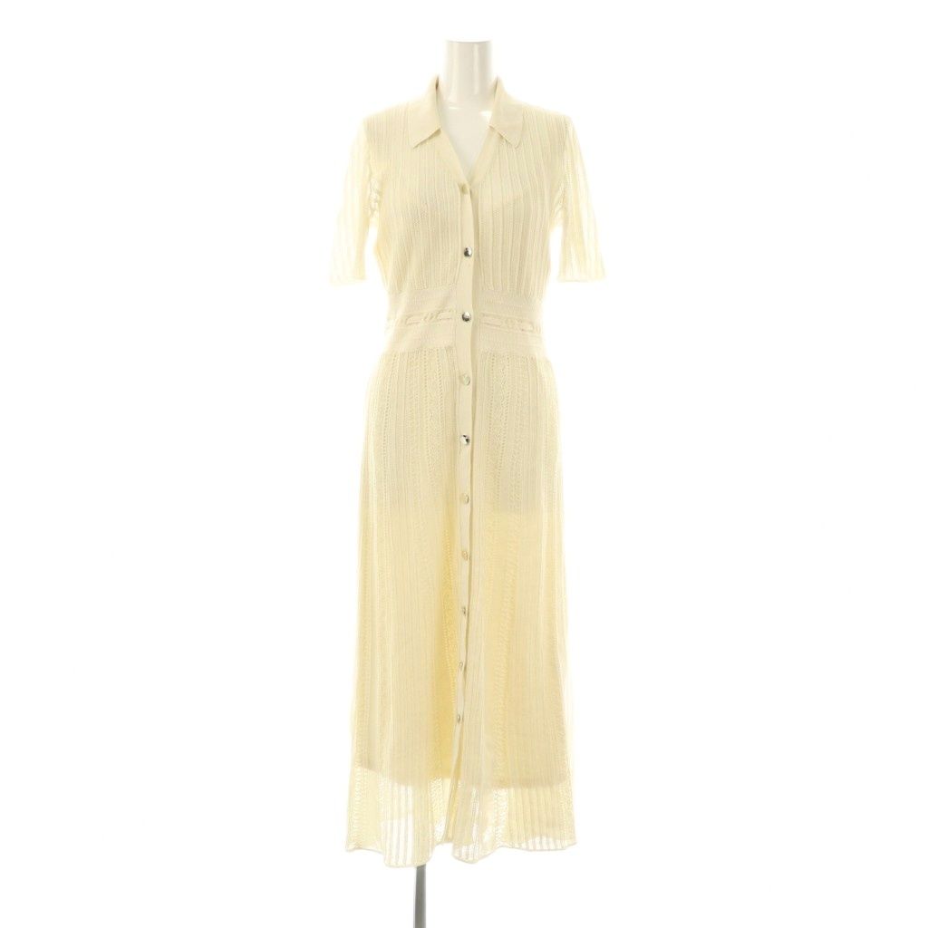 フレイアイディー FRAY I.D 25SS アイレットレースニットワンピース ロング 1 アイボリー DF OS