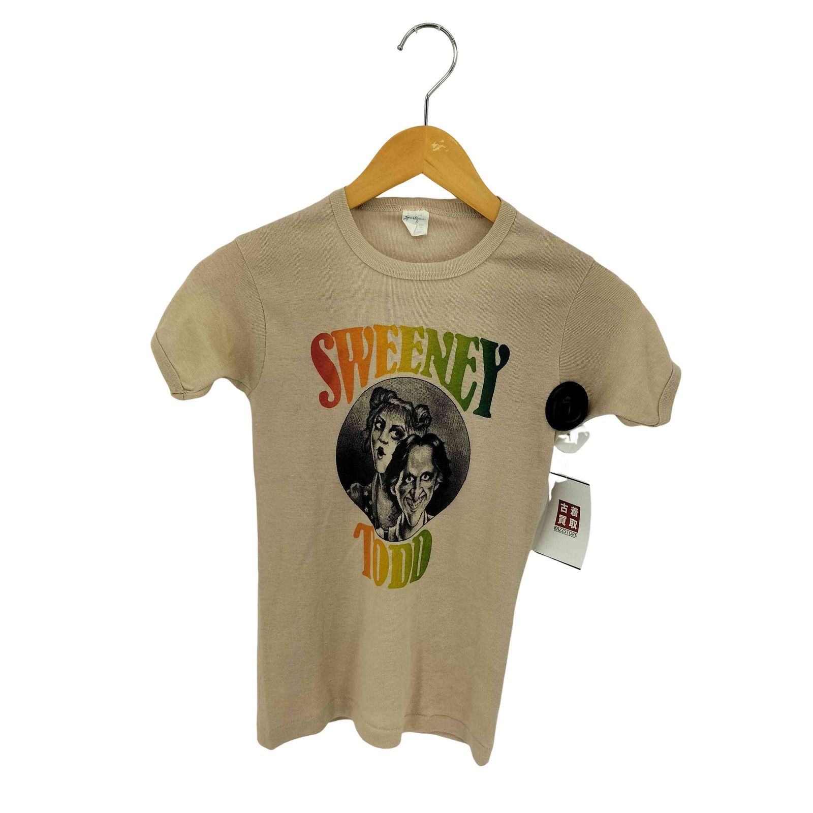 ユーズドフルギ 古着 SPORTIQUE 70-80s 裾シングルステッチ SWEENEY TODD プリント クルーネックTシャツ レディース import S