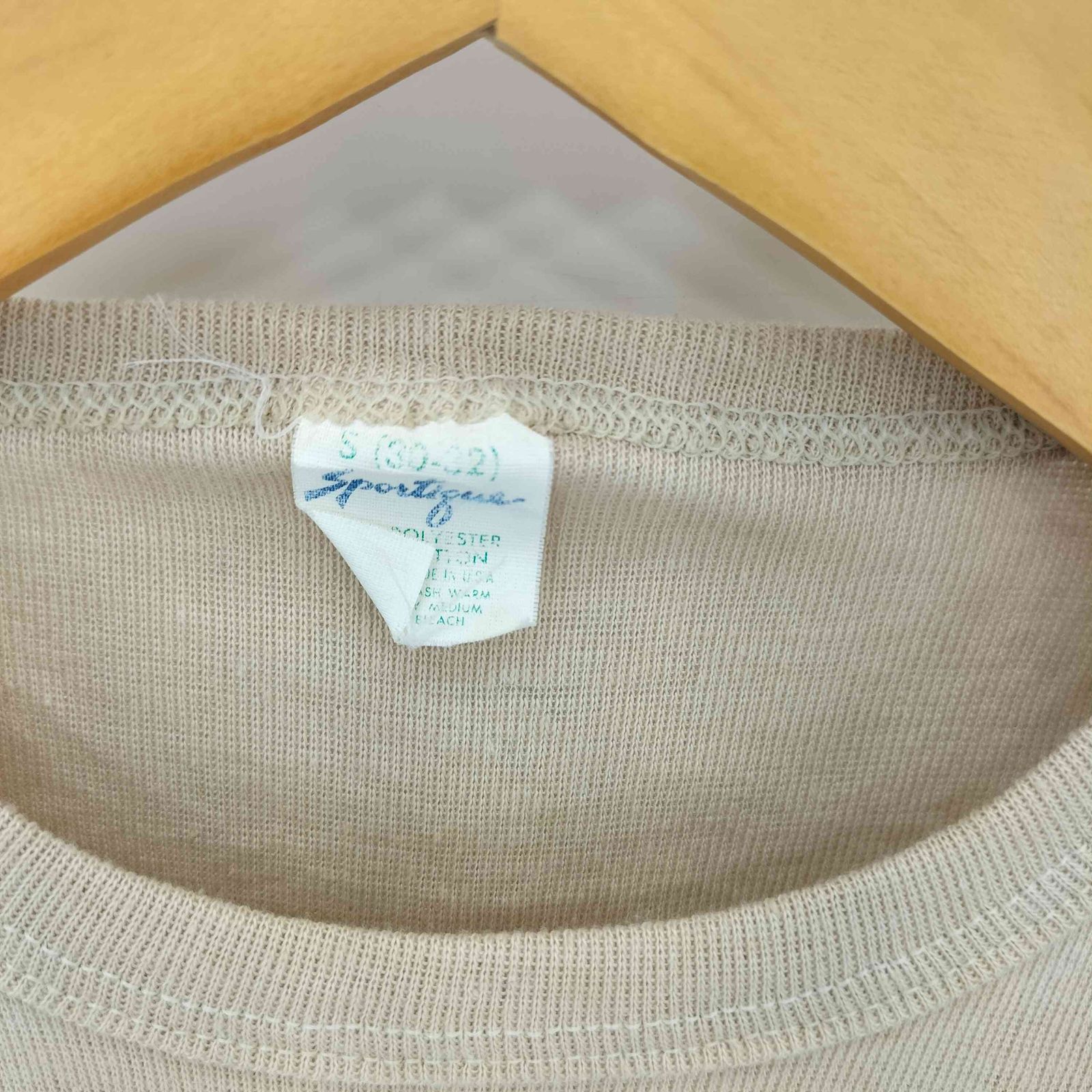 プレミアムな ユーズドフルギ 古着 SPORTIQUE 70-80s 裾シングルステッチ SWEENEY TODD プリント クルーネックTシャツ レディース import S