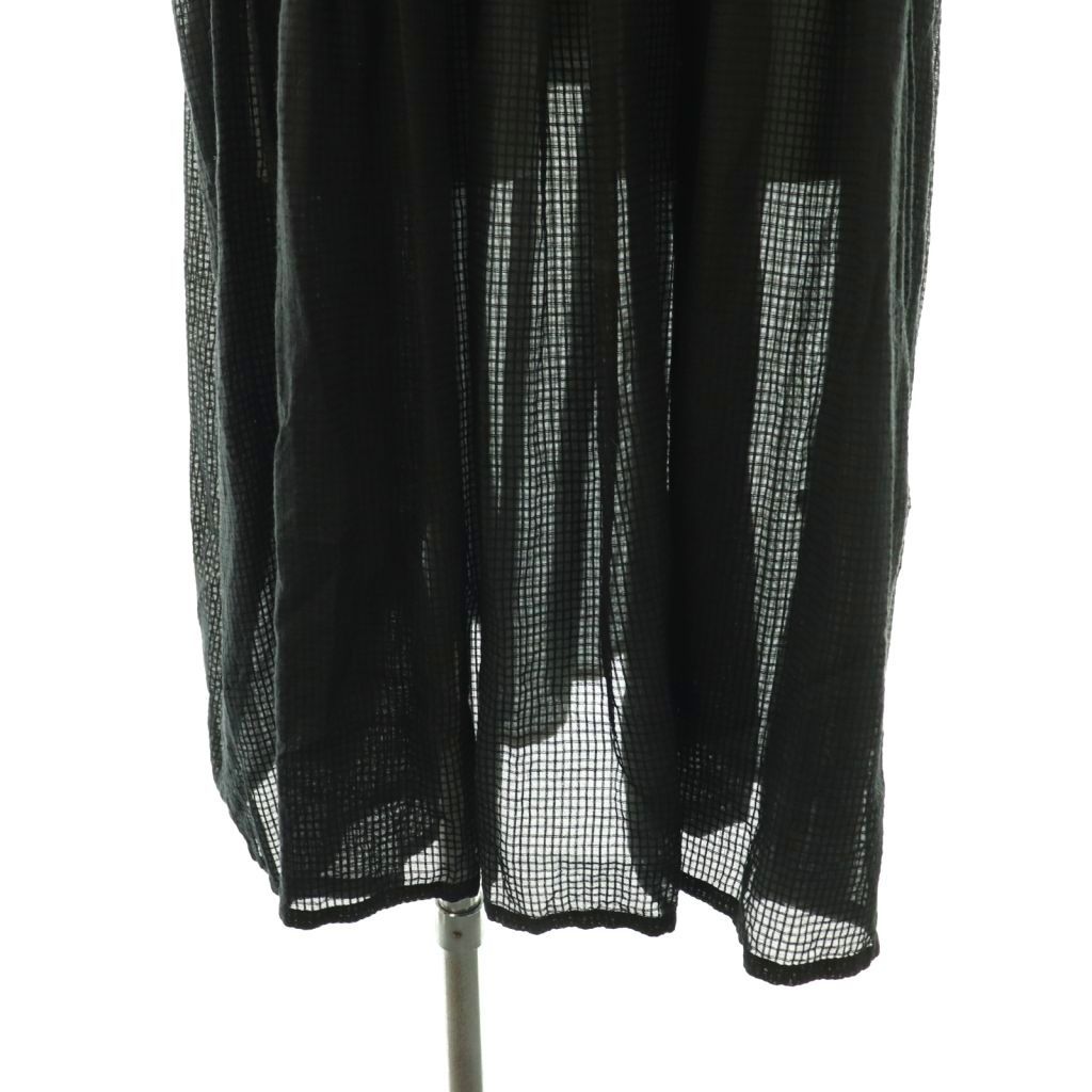 チャレンジ メゾンドソイル maison de soil コットン シルク混 ピンタック ワンピース フレンチスリーブ ロング 1 ブラック HK OS 【安値通販】