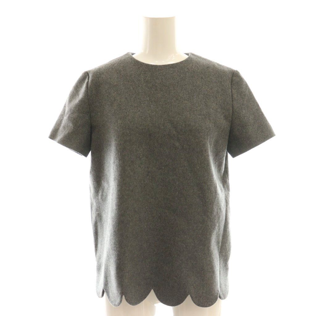 ヨーコチャン YOKO CHAN ウール ヘムスカラッププルオーバー カットソー 半袖 38 グレー AT OS