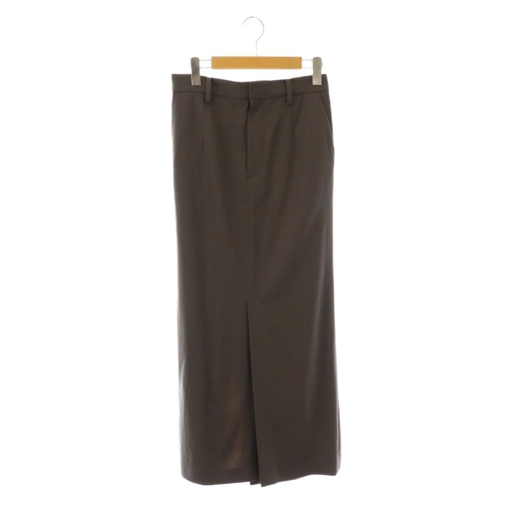 リトローヴ RETROVE 25 SS FINE WOOL TIGHT SKIRT スカート L Appartement取り扱い ロング タイト ウール 34 チャコールブラウン DO OS