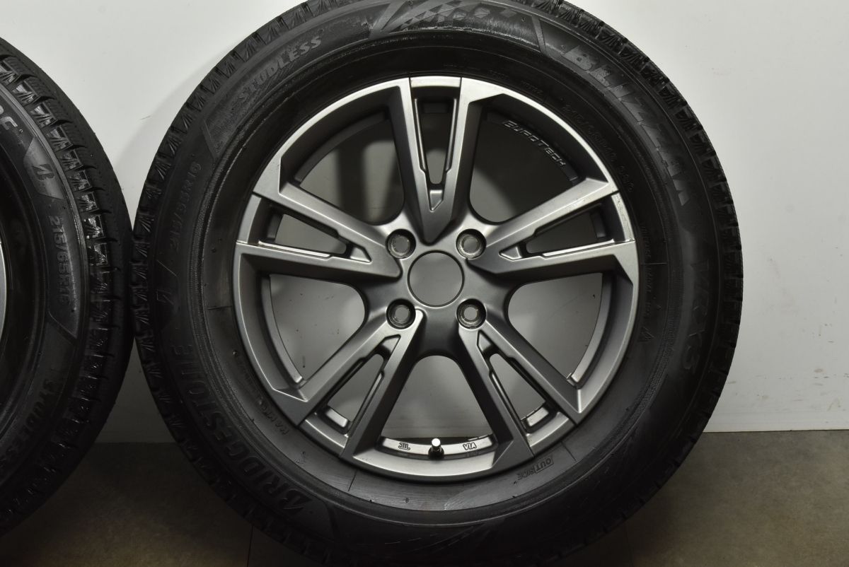  バリ溝 ユーロテック 16 in 6 5 J 38 PCD 108 ブリヂストン ブリザック VRX 3 215 65 R プジョー 2008 スタッドレス 交換用 可 16インチ タイヤ ホイールセット