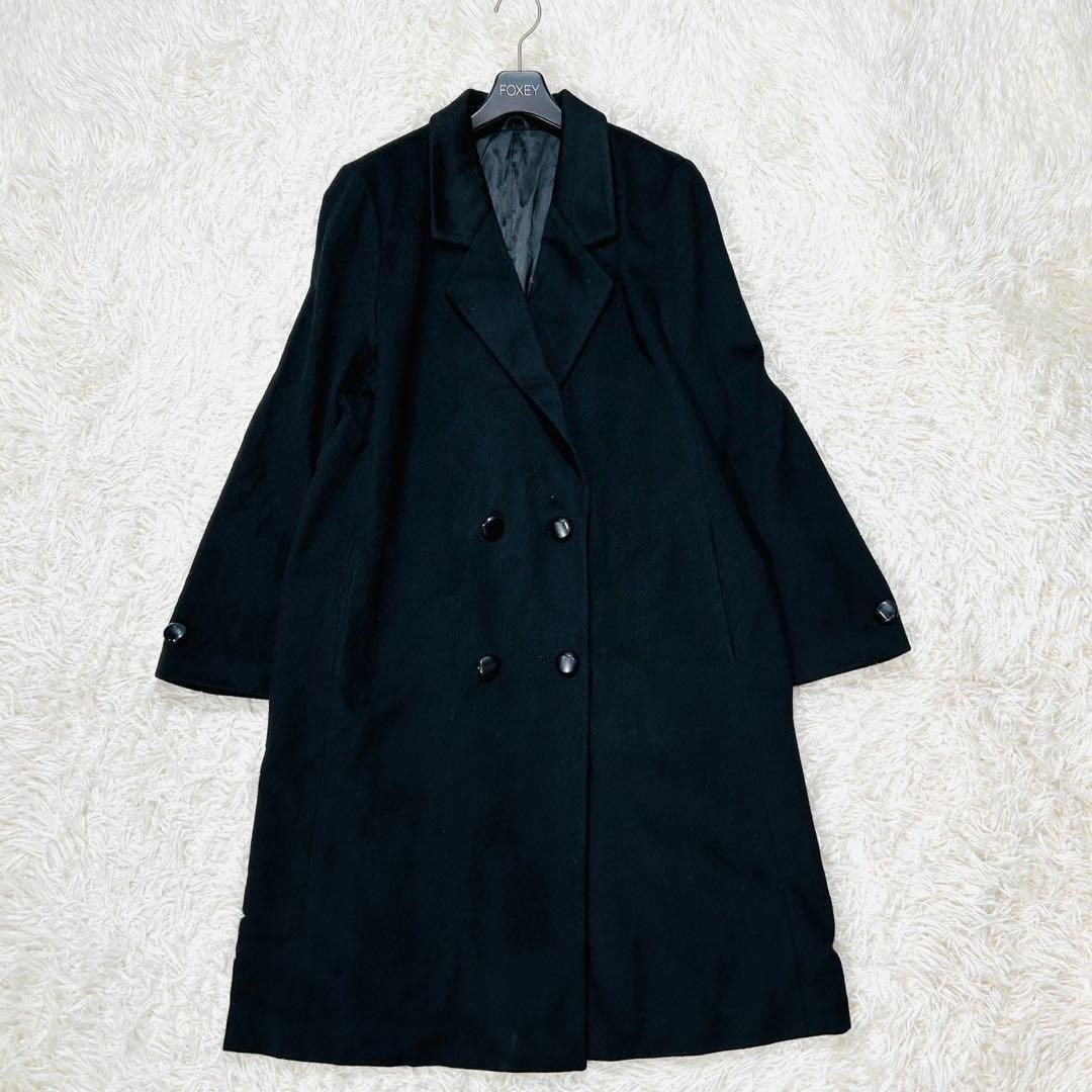 VALENTINOカシミヤ100%ダブルチェスターロングコート　Lサイズ PER VALENTINO パーヴァレンティノ カシミヤ ロングコート ダブル