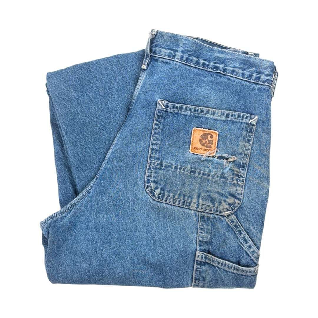 90s カーハート デニム ヴィンテージペインターパンツ 裏地フランネル CARHARTT サイズW30 古着 EA0336