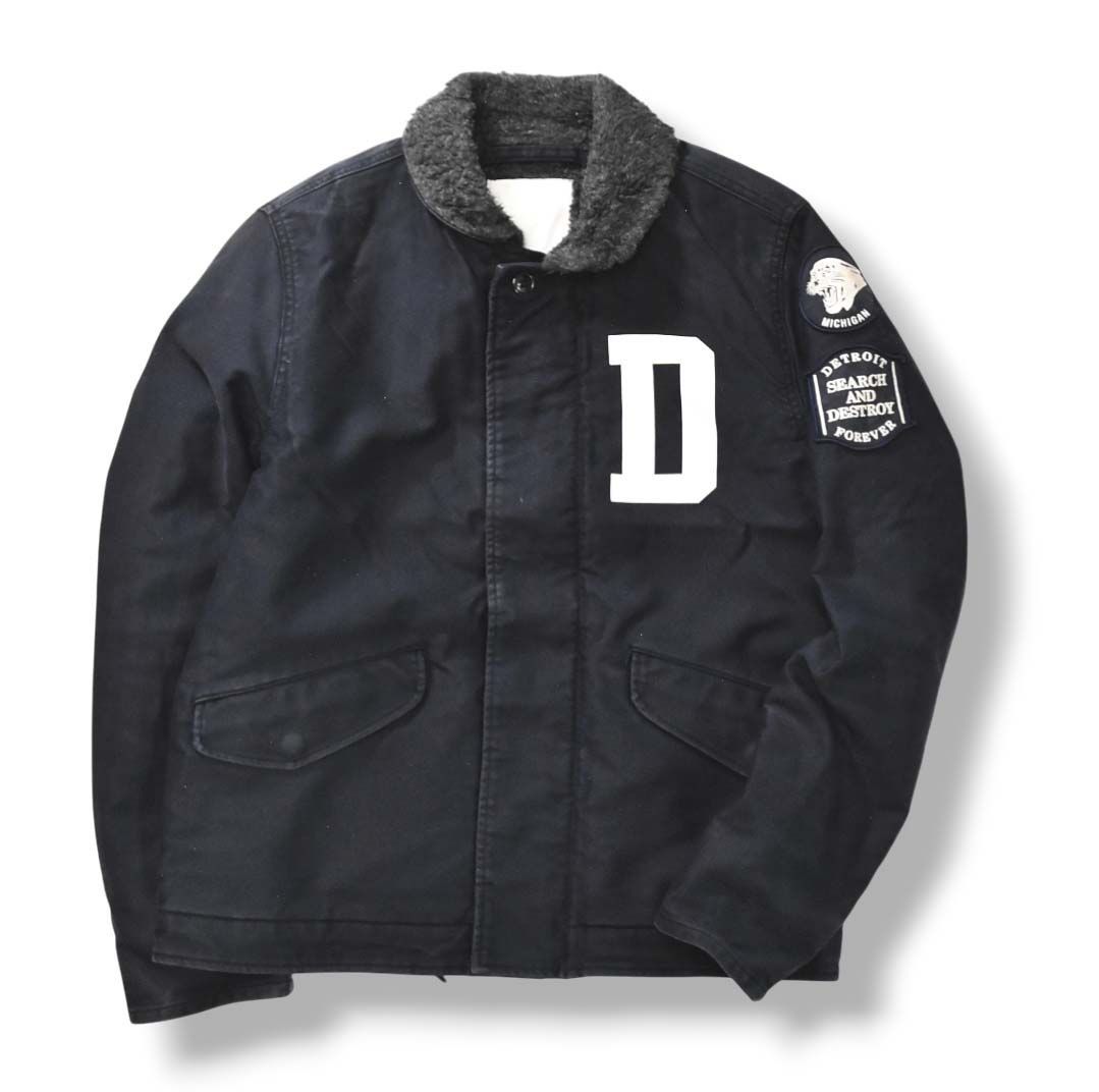 ヒステリックグラマー HYSTERIC GLAMOUR ワッペン付き N-1 デッキジャケット アウター裏ボア M ネイビー メンズ