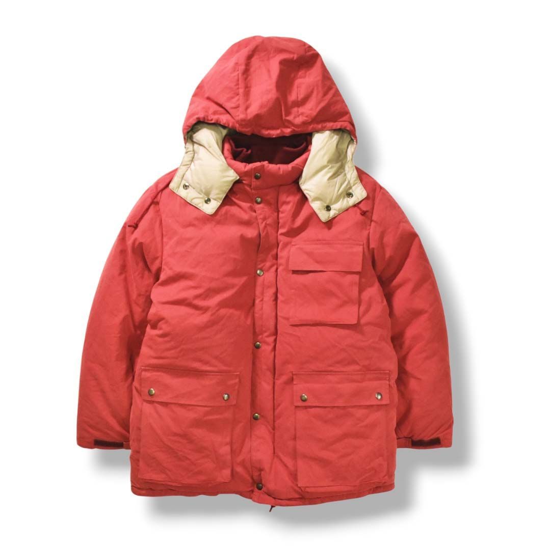 90s ヴィンテージ ポールワーズ POLEWARDS 南 観測隊 モデル ダウン ジャケット ウィンドブレーカー ジャンパー ワインレッド x ベージュ メンズ