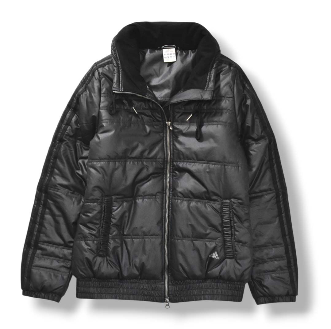 アディダス adidas ウィンド ジャケット 中綿 キルティング スリーストライプス OT ブラック スポーツ カジュアル ウェア レディース