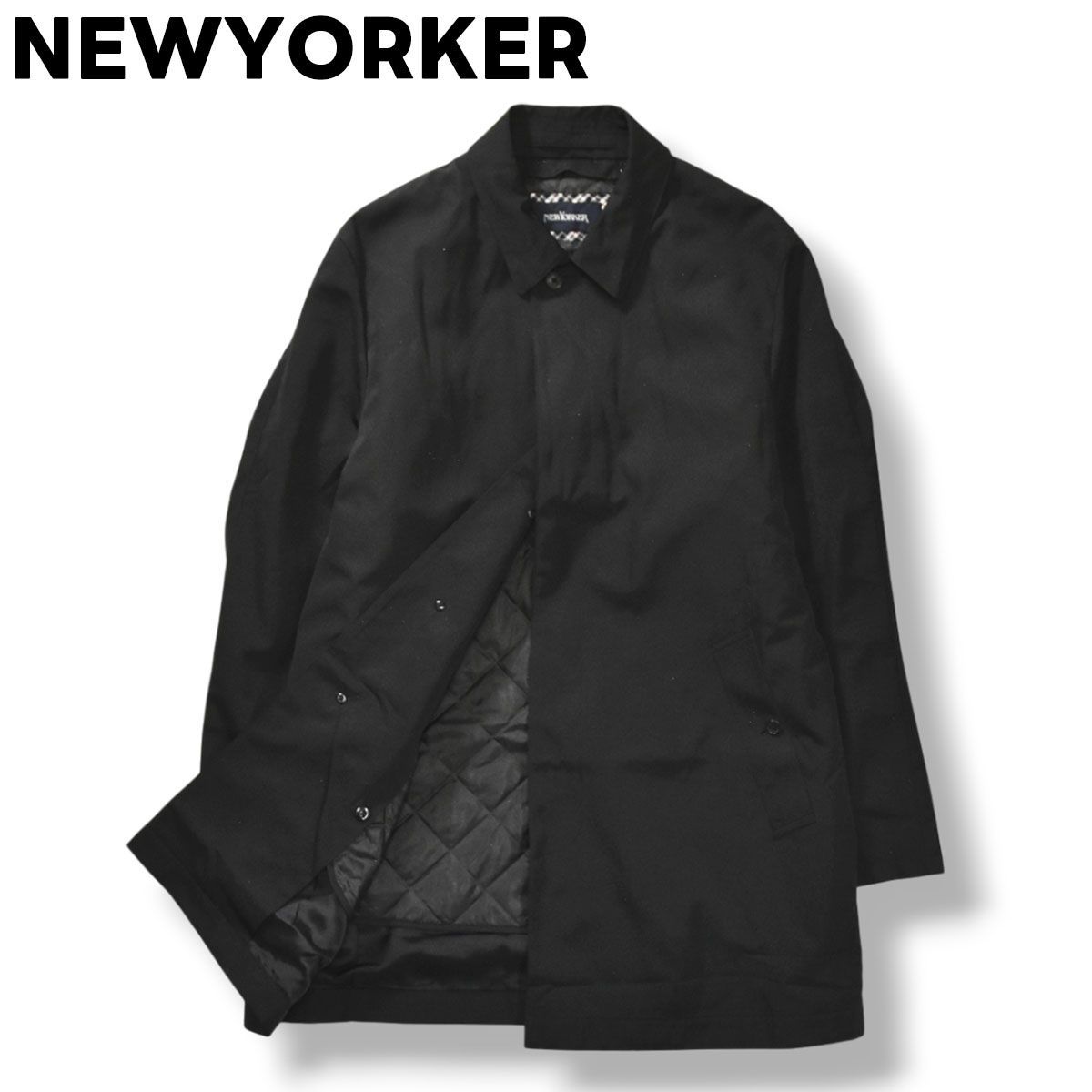 ニューヨーカー NEWYORKER 16-38-9300 ステン コート 比翼 キルティング ライナー 中綿 Thermore L ブラック メンズ