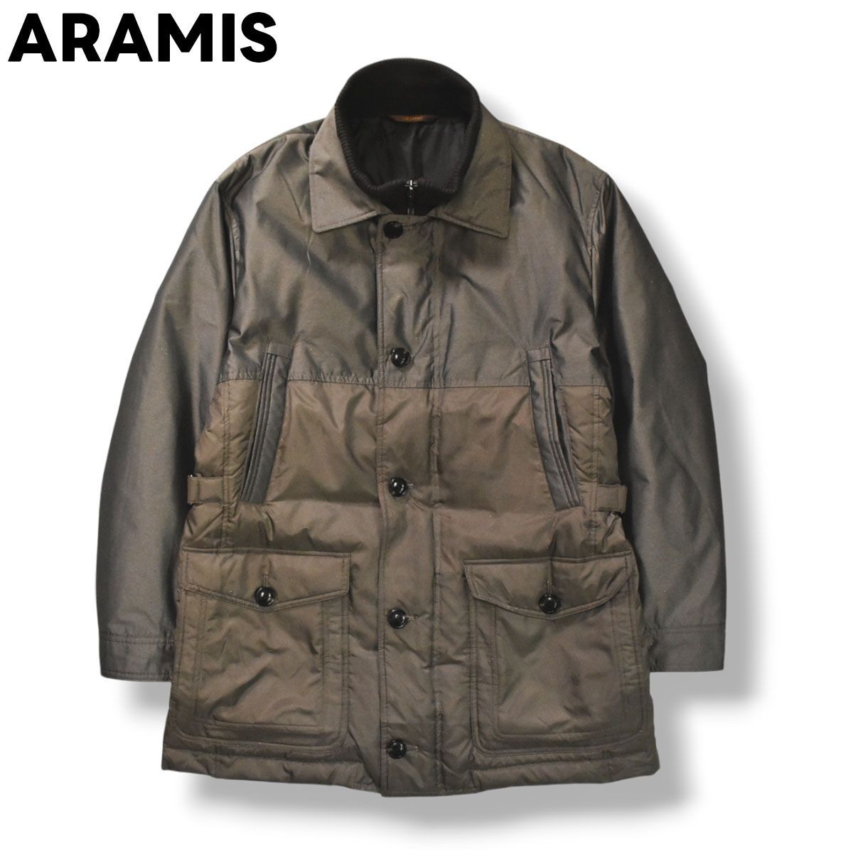 美光沢 アラミス ARAMIS ダウン コート ウィンドブレーカー ジャンパー 総裏地 L ブラウン メンズ