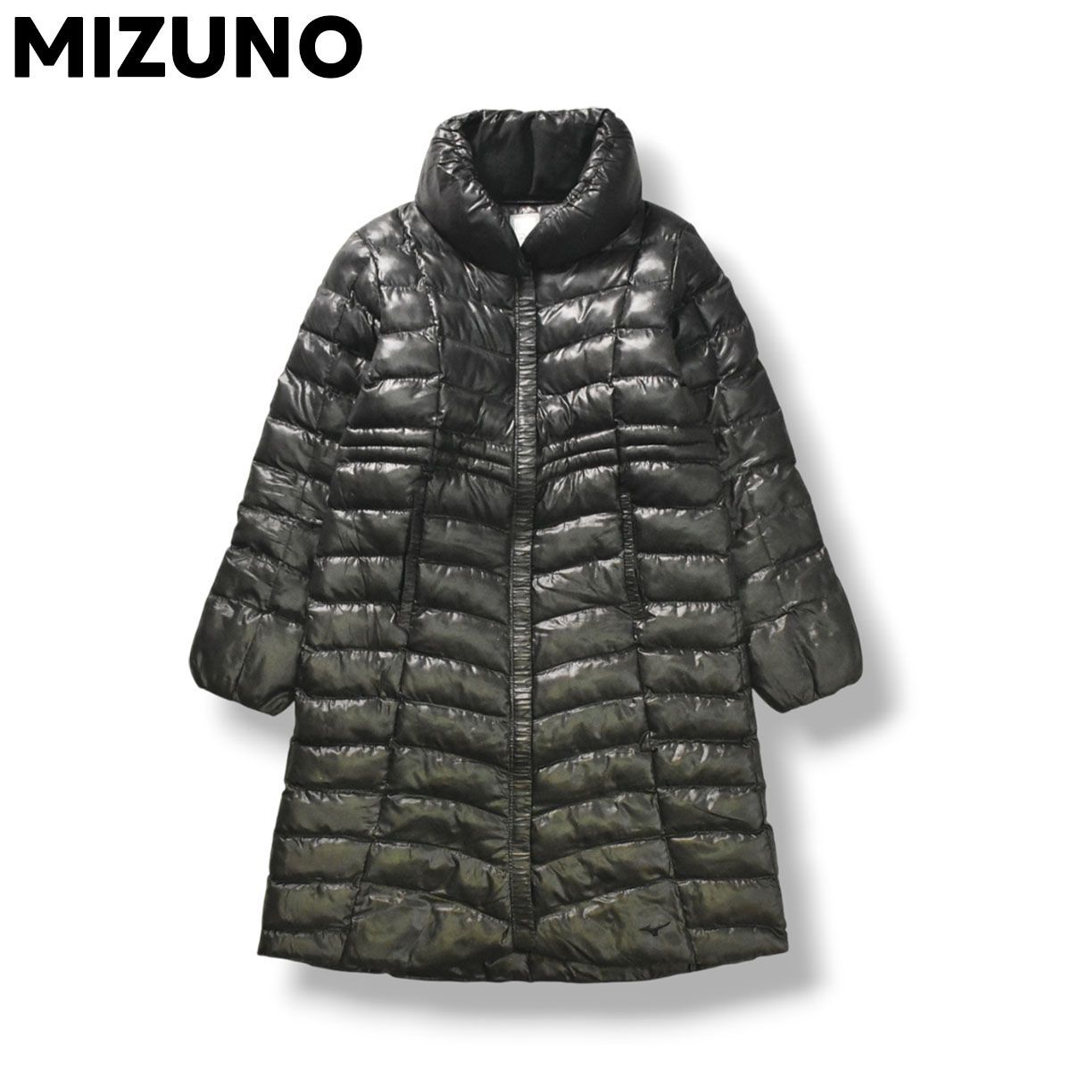 ミズノ MIZUNO ブレスサーモ BREATH THERMO 中綿 コート ジャンパー ロング丈 キルティング M ブラック スポーツ カジュアル ウェア ウィメンズ レディース