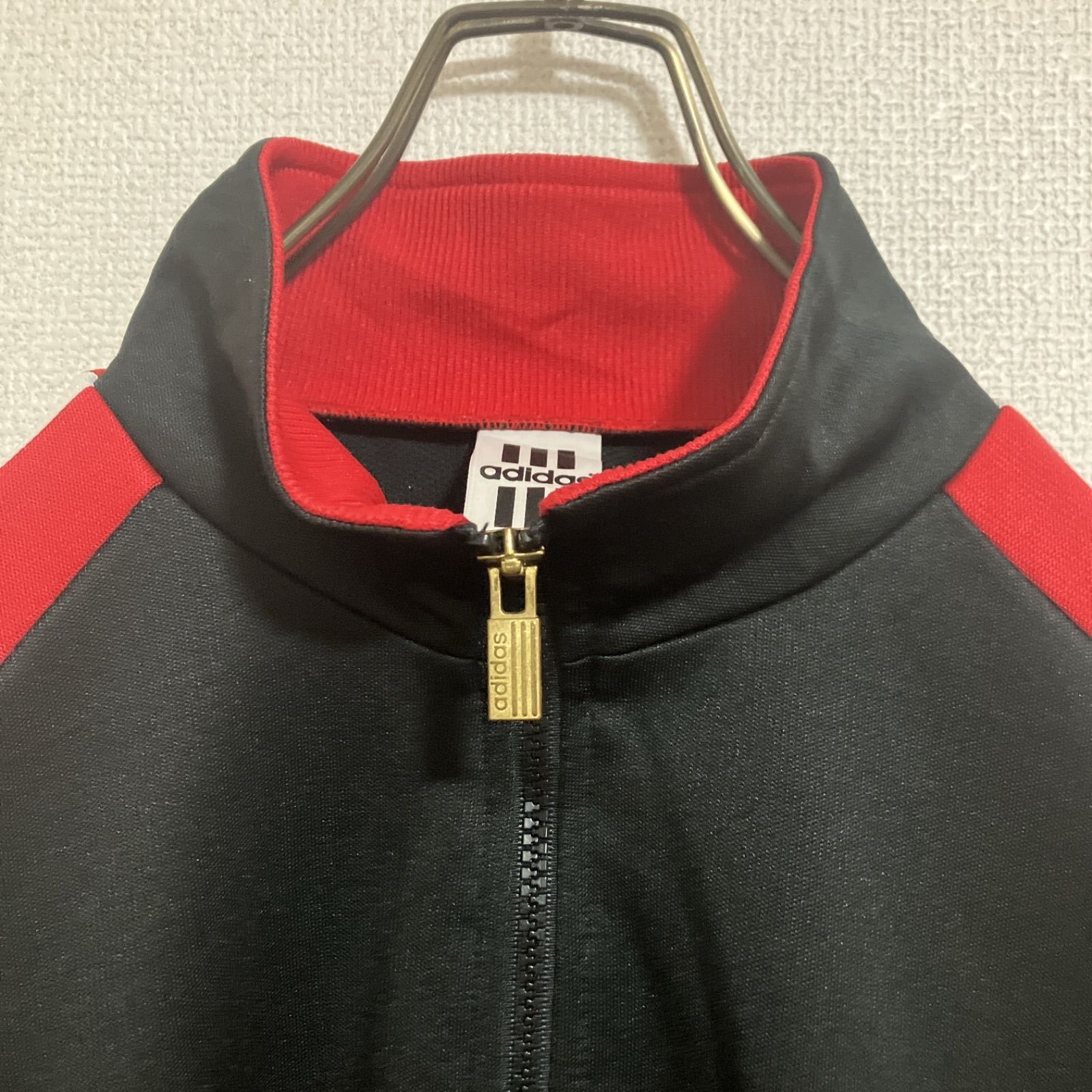 状態良好】90s adidas アディダス トラックジャケット ジャージ 黒赤