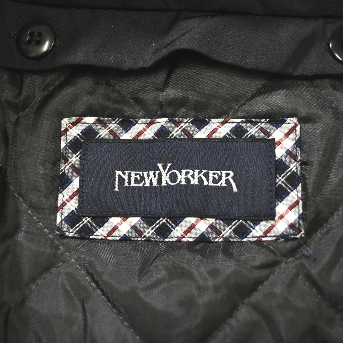 寂しさを和らげる ニューヨーカー NEWYORKER 16-38-9300 ステン コート 比翼 キルティング ライナー 中綿 Thermore L ブラック メンズ 革新的な