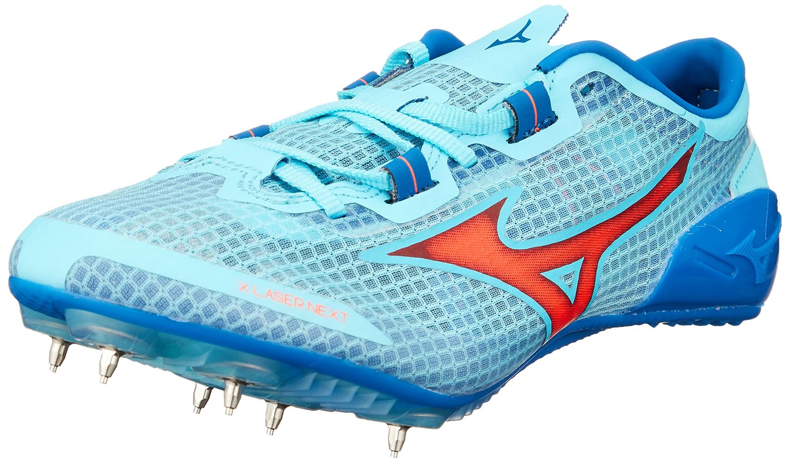 ミズノ 陸上シューズ エックスレーザー ネクスト 3 NEXT 部活 軽量 短距離 陸上スパイク トラック800 m未満向け ターコイズ コーラル ブルー 29.0 cm 2 E