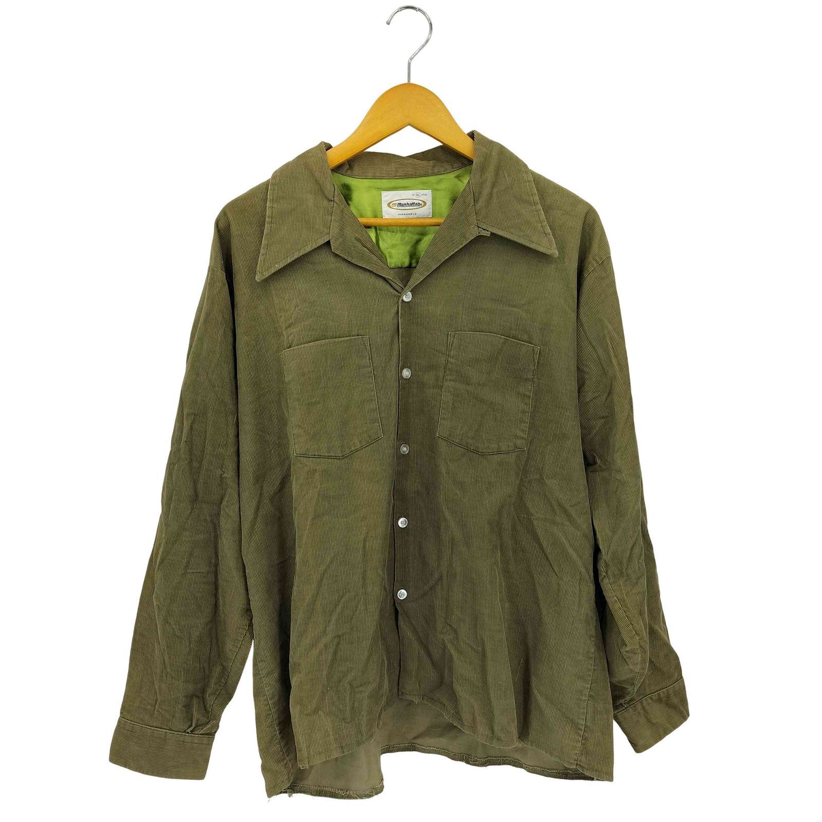マンハッタン Manhattan 60s コーデュロイ 開襟 オープン シャツ メンズ import XL
