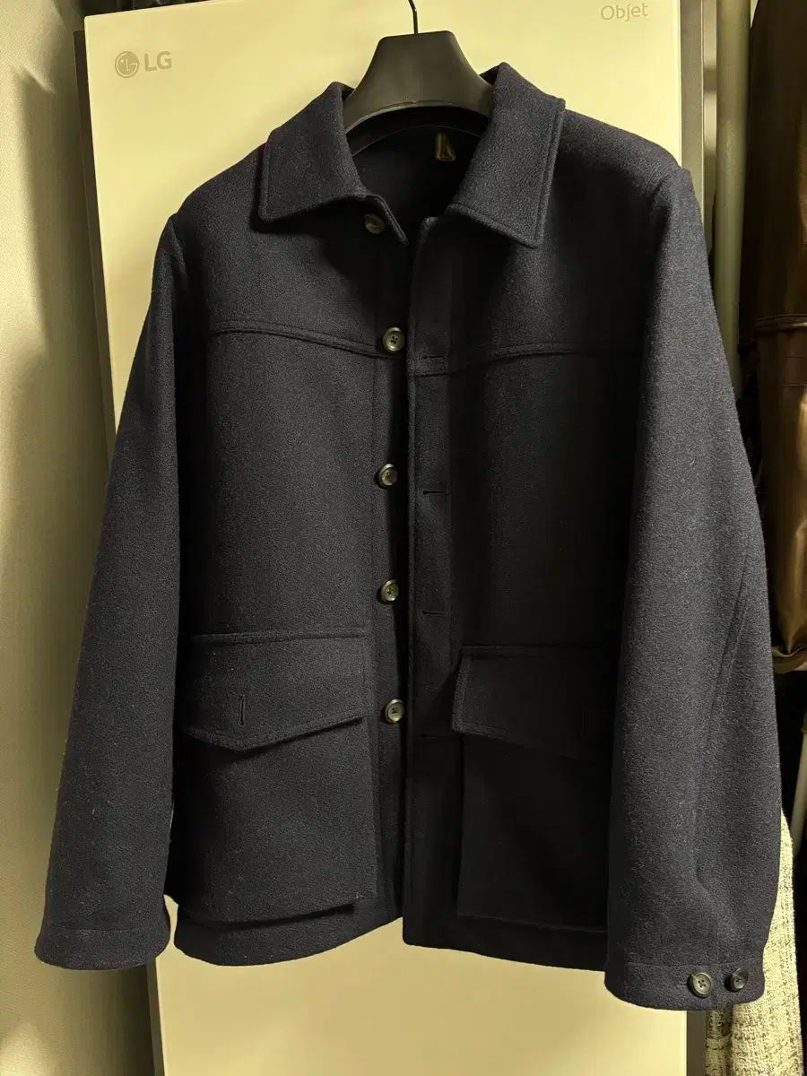 Drake s 멜튼ウール ドンキーチョア ネイビー 36