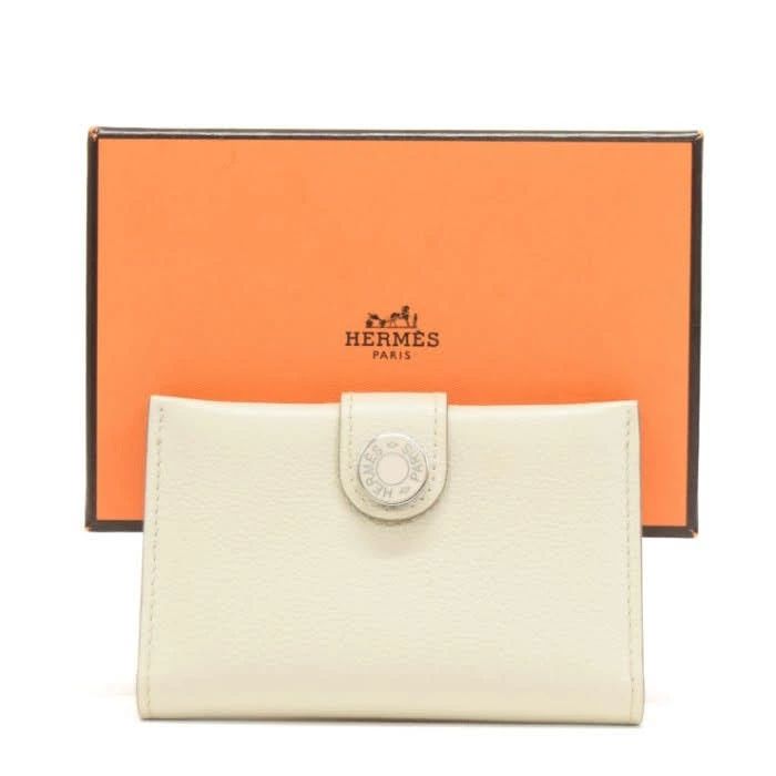 エルメス HERMES RMS カードケース エバー レザー SV金具 B刻印 セリエボタン 二つ折り カードホルダー 名刺入れ パスケース コンパクトウォレット レディース メンズ べトン アイボリー mbl26004