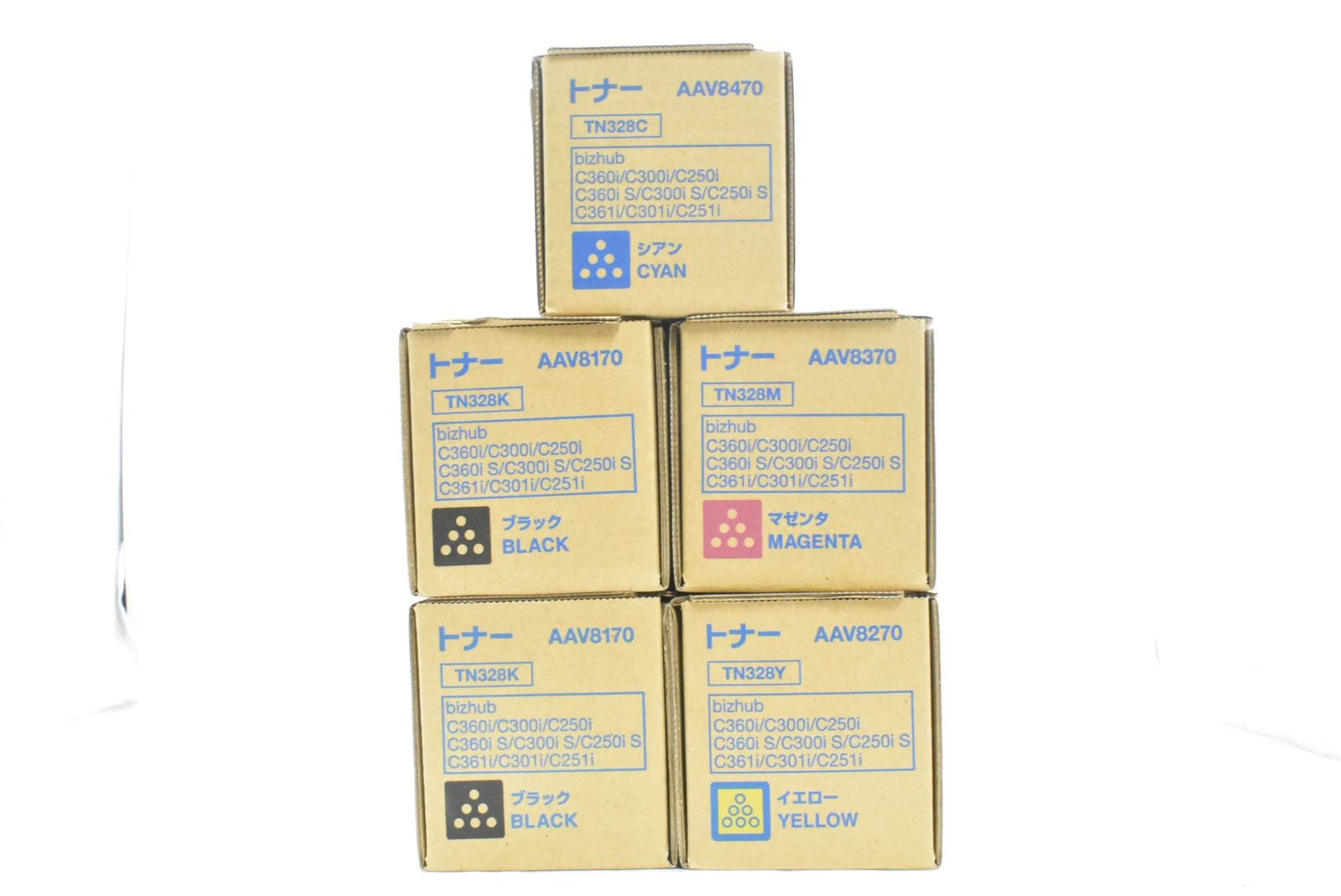 コニカミノルタ トナー TN 328 5本 シアン マゼンタ イエロー ブラック KONICA MINOLTA D N 18 byebye