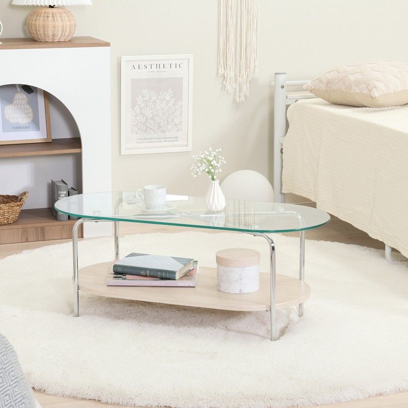 センターテーブル ローテーブル 幅90 cm 長方形 ガラステーブル 棚付き 収納 テーブル 1人 2人 強化ガラス モダン おしゃれ 一人暮らし ID 015