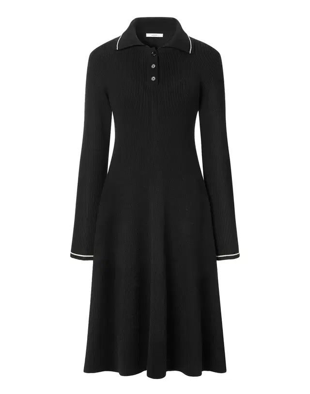 HAZZYS へジス ウール混ブレンド ニット ONE PIECE ブラック 85 90 95