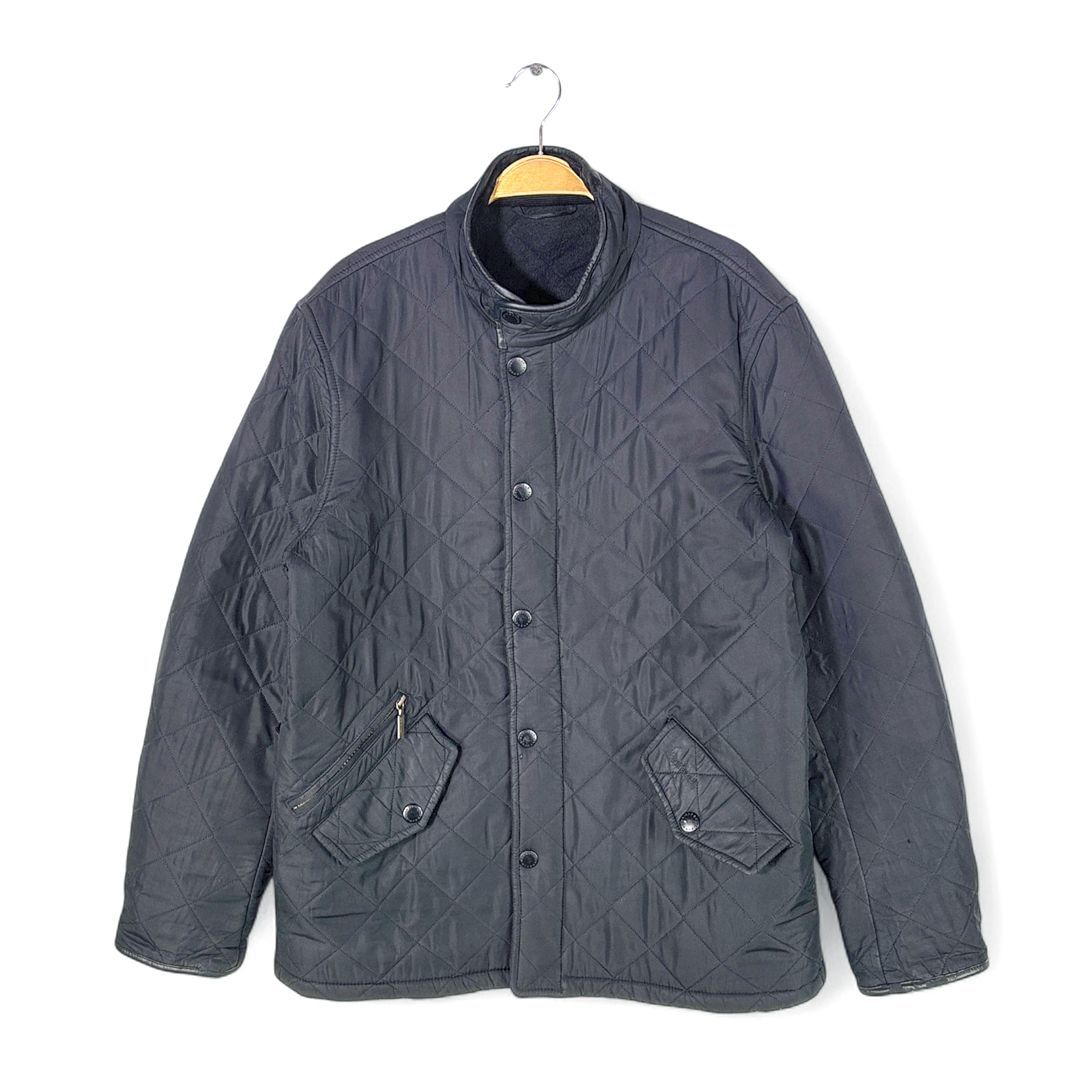 バブアー パウエルキルテッドジャケット ブラック キルティングジャケット BARBOUR サイズM 古着 DZ0752