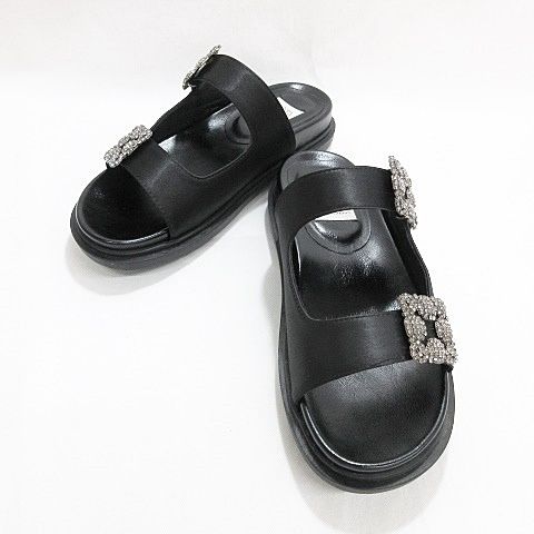 エマ フランシス Emma Francis サンダル ダブルベルト ビジュー サテン