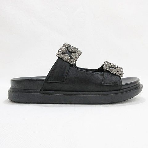 エマ フランシス Emma Francis サンダル ダブルベルト ビジュー サテン