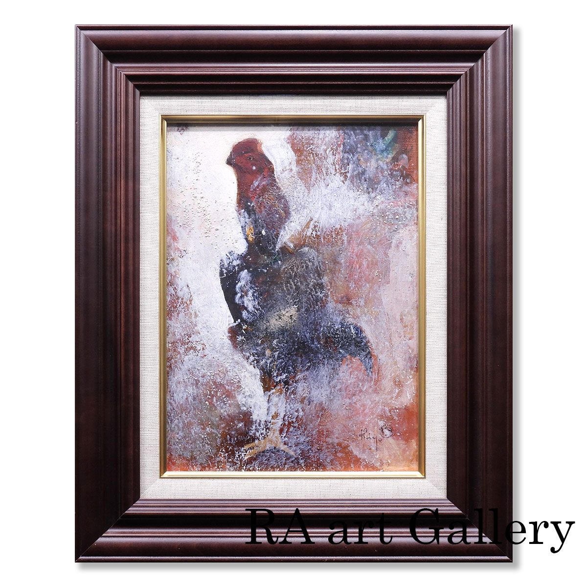 原画　鶏　絵画　動物画　アクリル画　現代アート　鳥　一点物　手描き カラフルな鳥の絵 手描き ポップアート アクリル画 【 青い鳥